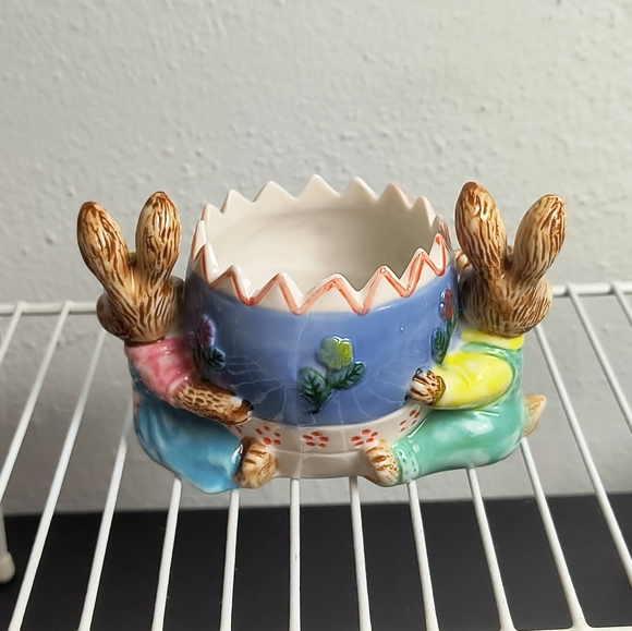 Easter Bunny Candy Nut Dish Ceramic - Picture 4 of 8